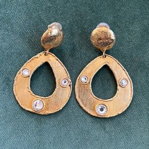 Sylvia Toledano Thalita 22K Goldplated & Swarovski Crystal Drop-Hoop Earrings